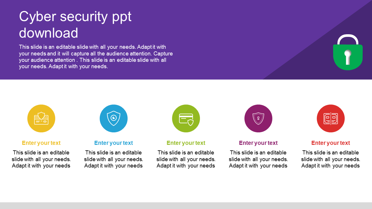 Best Cyber Security PPT Download In Multicolor Model